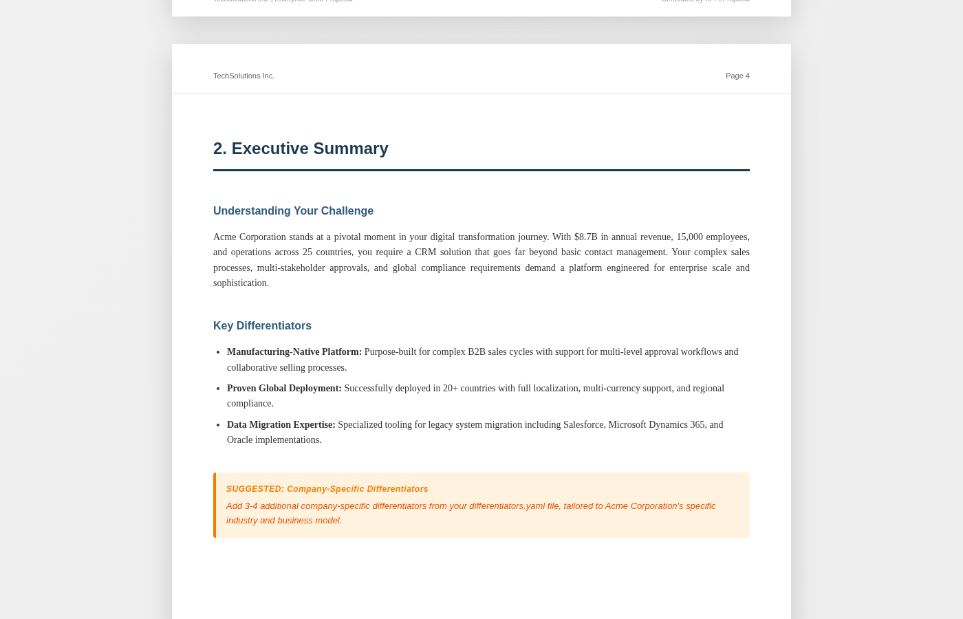 Executive Summary with SUGGESTED placeholder